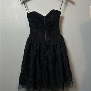 Betsy & Adam Strapless Black Mesh Layered Evening Y2K Prom Party Dress 2